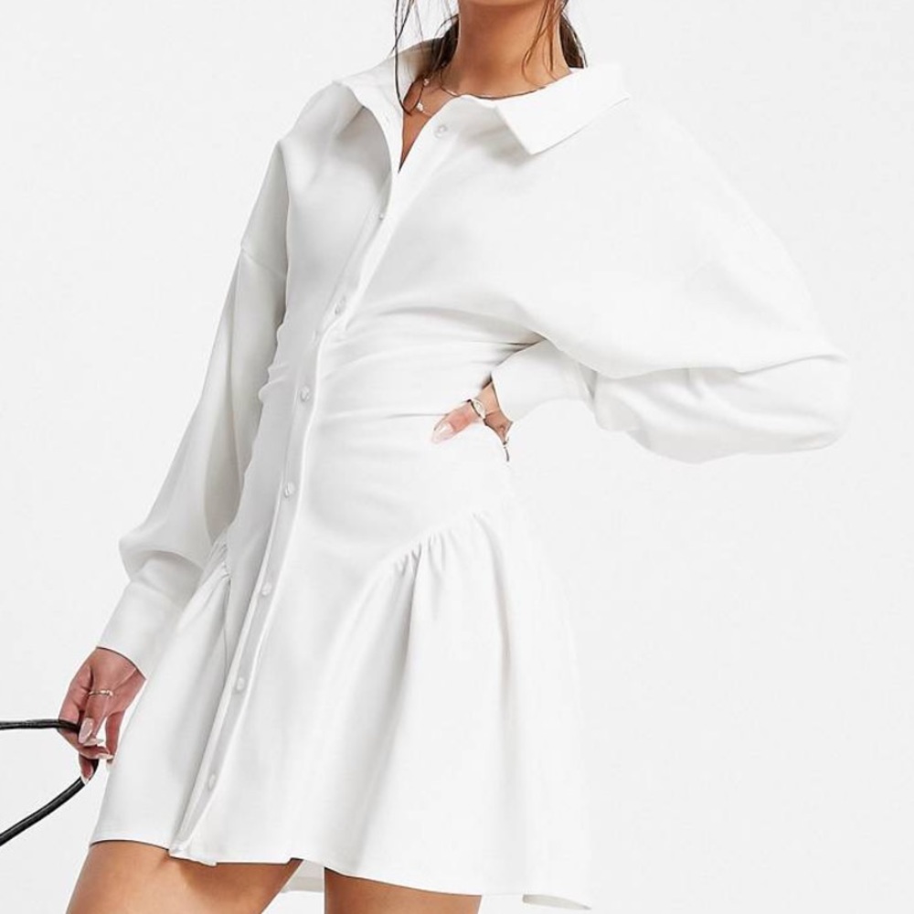 Asos mini shirt dress with ruched sides